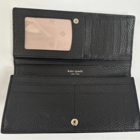 Kate spade leather wallet black wristlet organizer